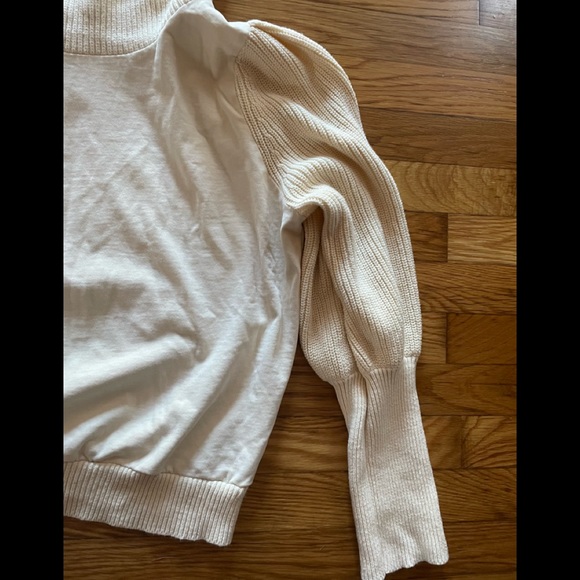Dolan from Anthro Balloon Sleeve Cream Cowl Neck Turtleneck Sweater XL - Picture 6 of 8